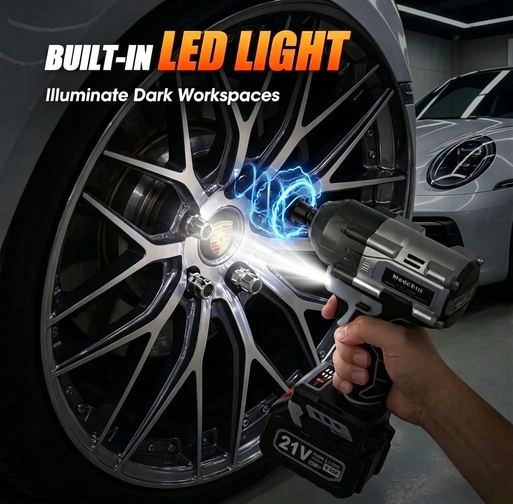 🔥2026 Flash Sale⏰️1000N.m Cordless Impact Wrench, All-Metal Cordless Impact Gun with 2*4.0Mah