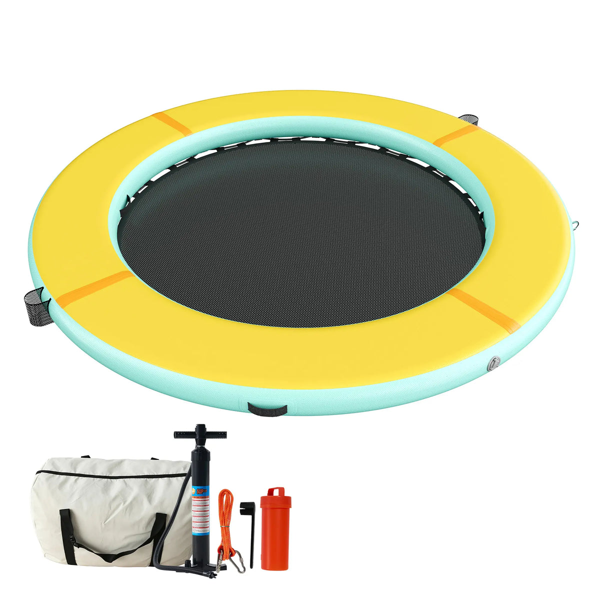 Hexagon/Circle/Triangle Inflatable Water Hammock for Adults, Floating Raft Dock Platform with Mesh