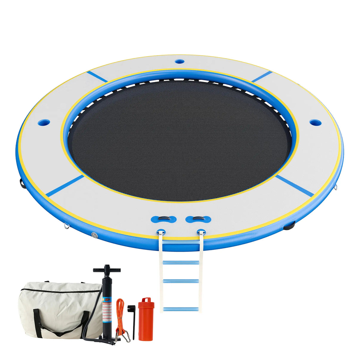 Hexagon/Circle/Triangle Inflatable Water Hammock for Adults, Floating Raft Dock Platform with Mesh