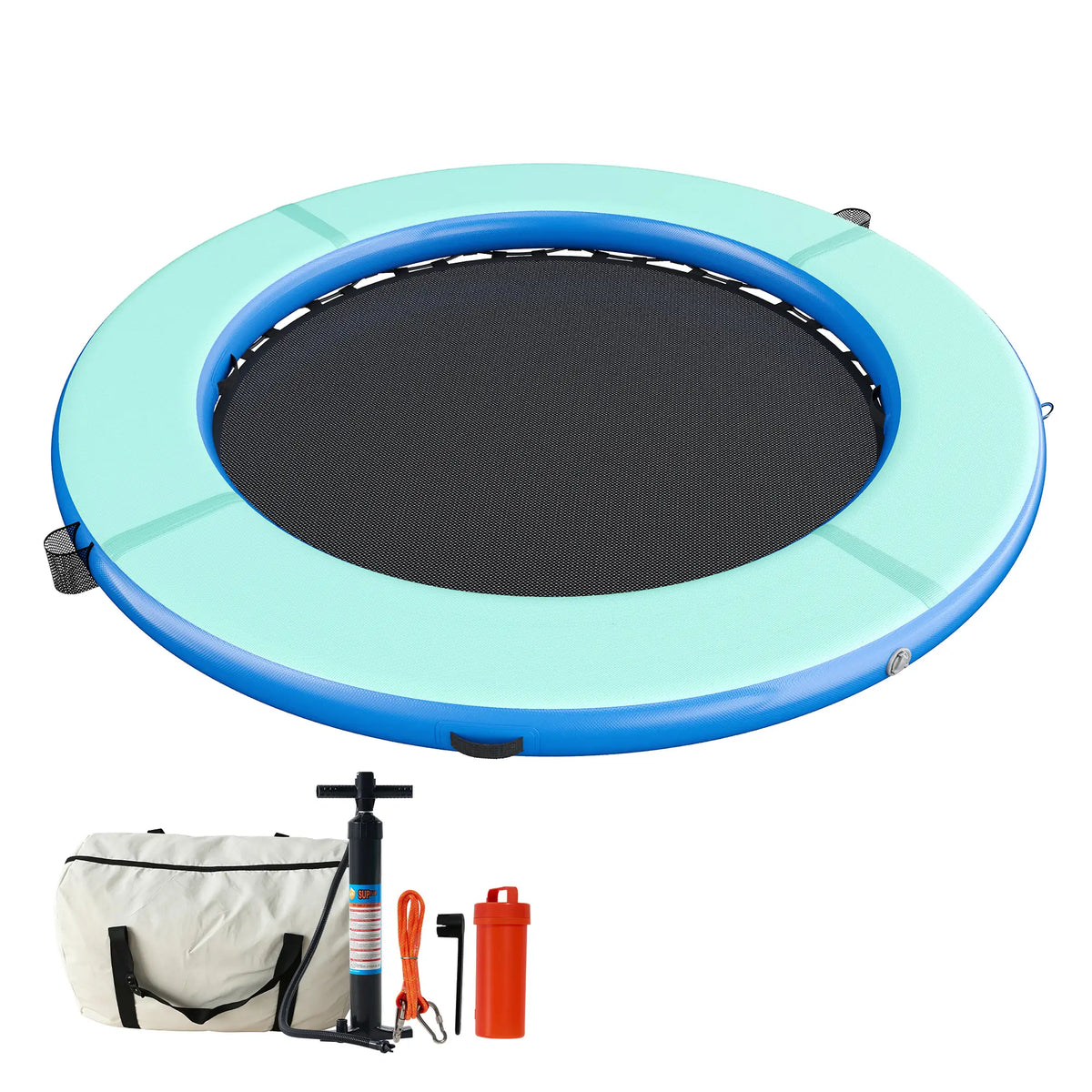 Hexagon/Circle/Triangle Inflatable Water Hammock for Adults, Floating Raft Dock Platform with Mesh