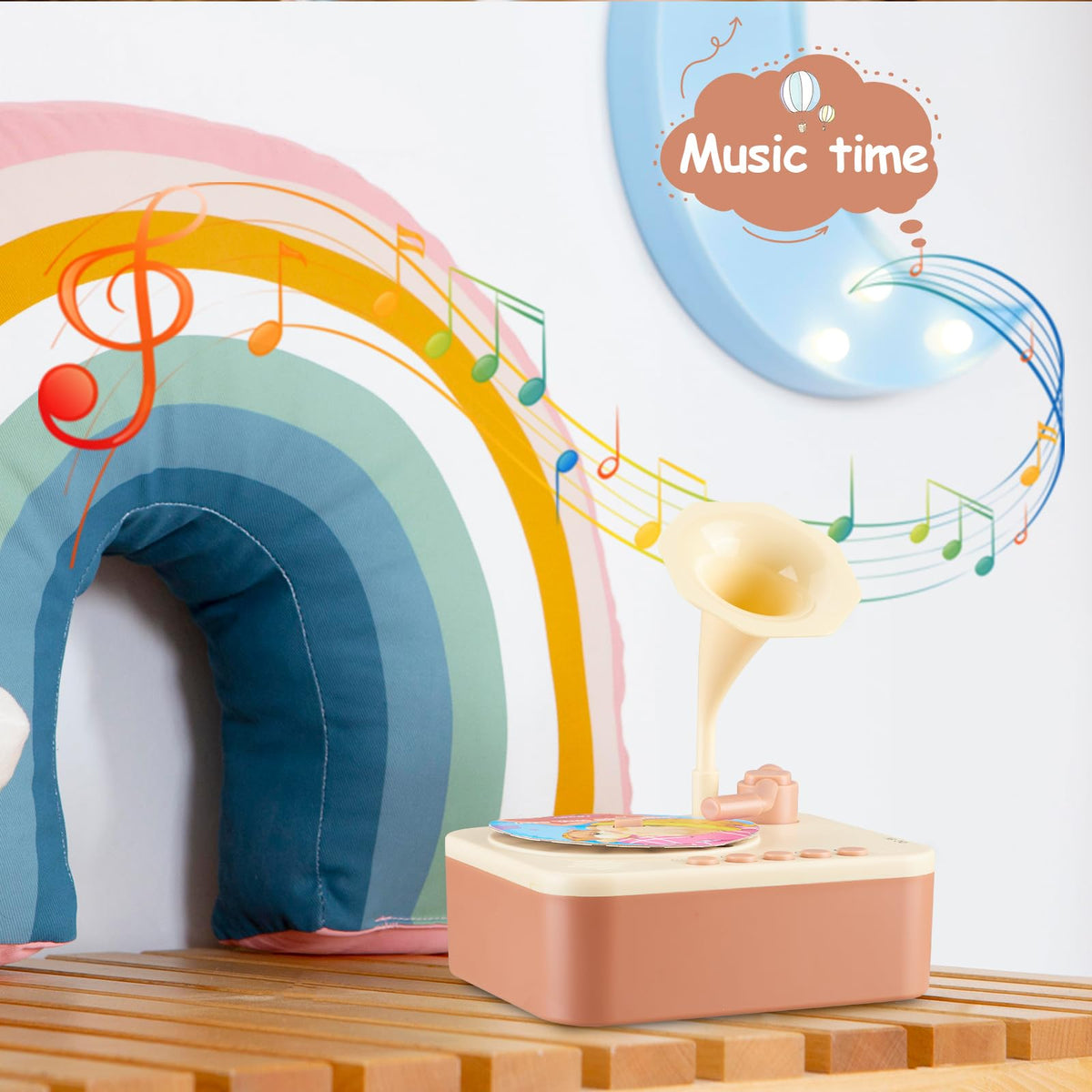 Music Toy for Toddlers—99 Cards Featuring Story and Song “Gramophone” Records