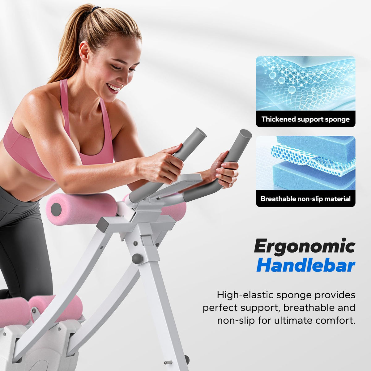 Dual Track Single Track Ab Trainer with LCD Monitor, 440lbs Weight Capacity