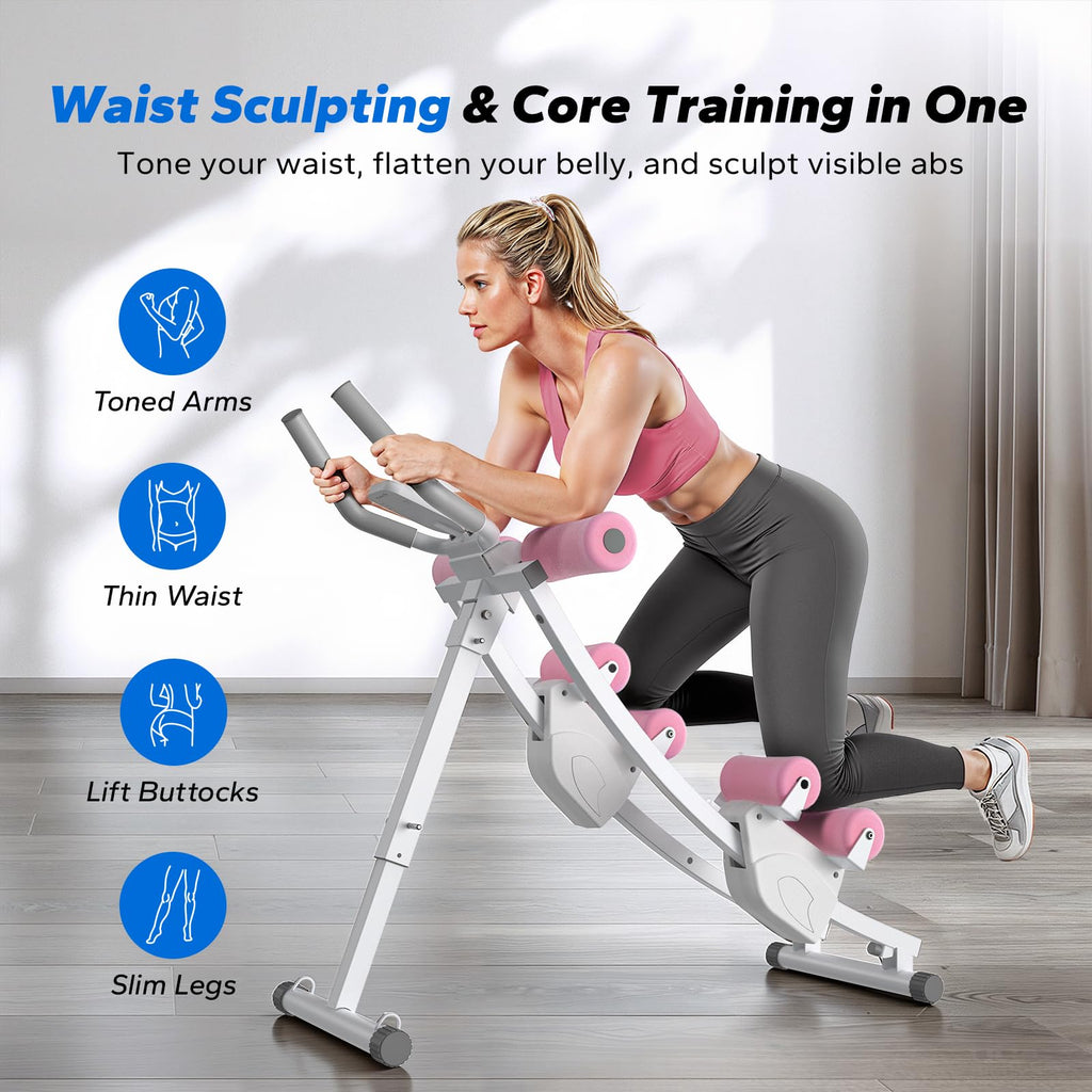 Dual Track Single Track Ab Trainer with LCD Monitor, 440lbs Weight Capacity