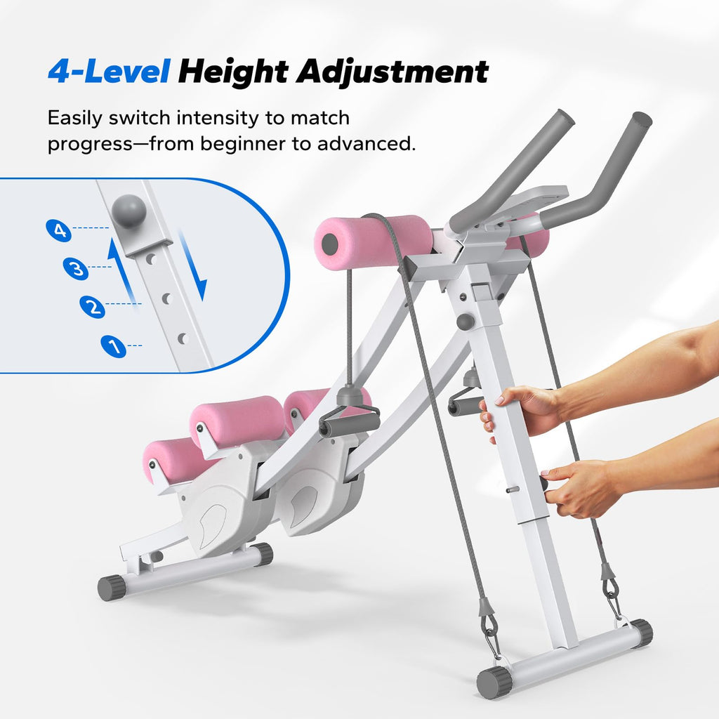 Dual Track Single Track Ab Trainer with LCD Monitor, 440lbs Weight Capacity