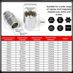 17-Piece Pass Through Socket Set,Hollow Ratchet Socket Kit for Automotive Repair & Machine Maintenance