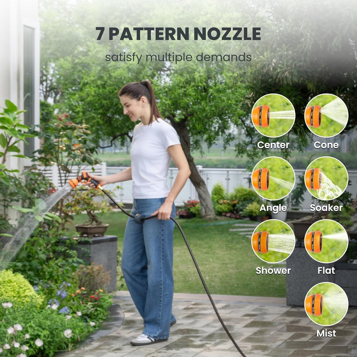 Retractable Garden Hose Reel, Wall-Mounted with 180-Degree Swivel Bracket