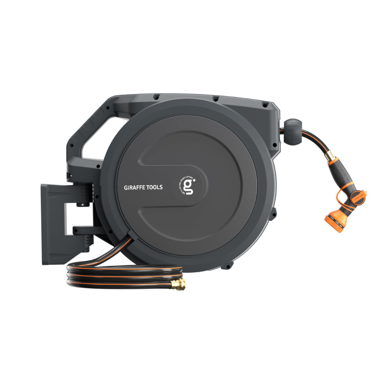 Retractable Garden Hose Reel, Wall-Mounted with 180-Degree Swivel Bracket