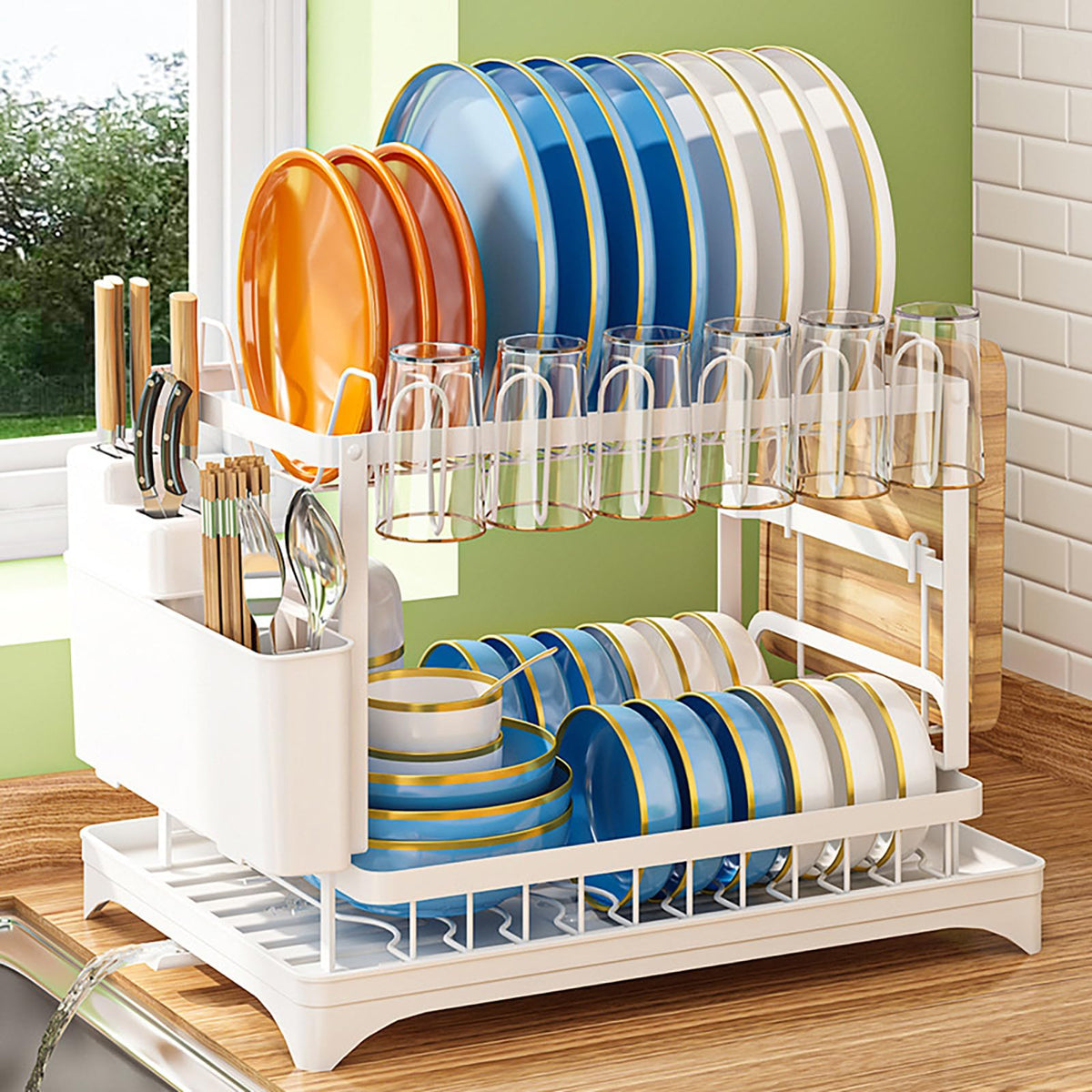 🔥LAST DAY 60% OFF⏰️Double-Layer Kitchen Countertop Drain Rack
