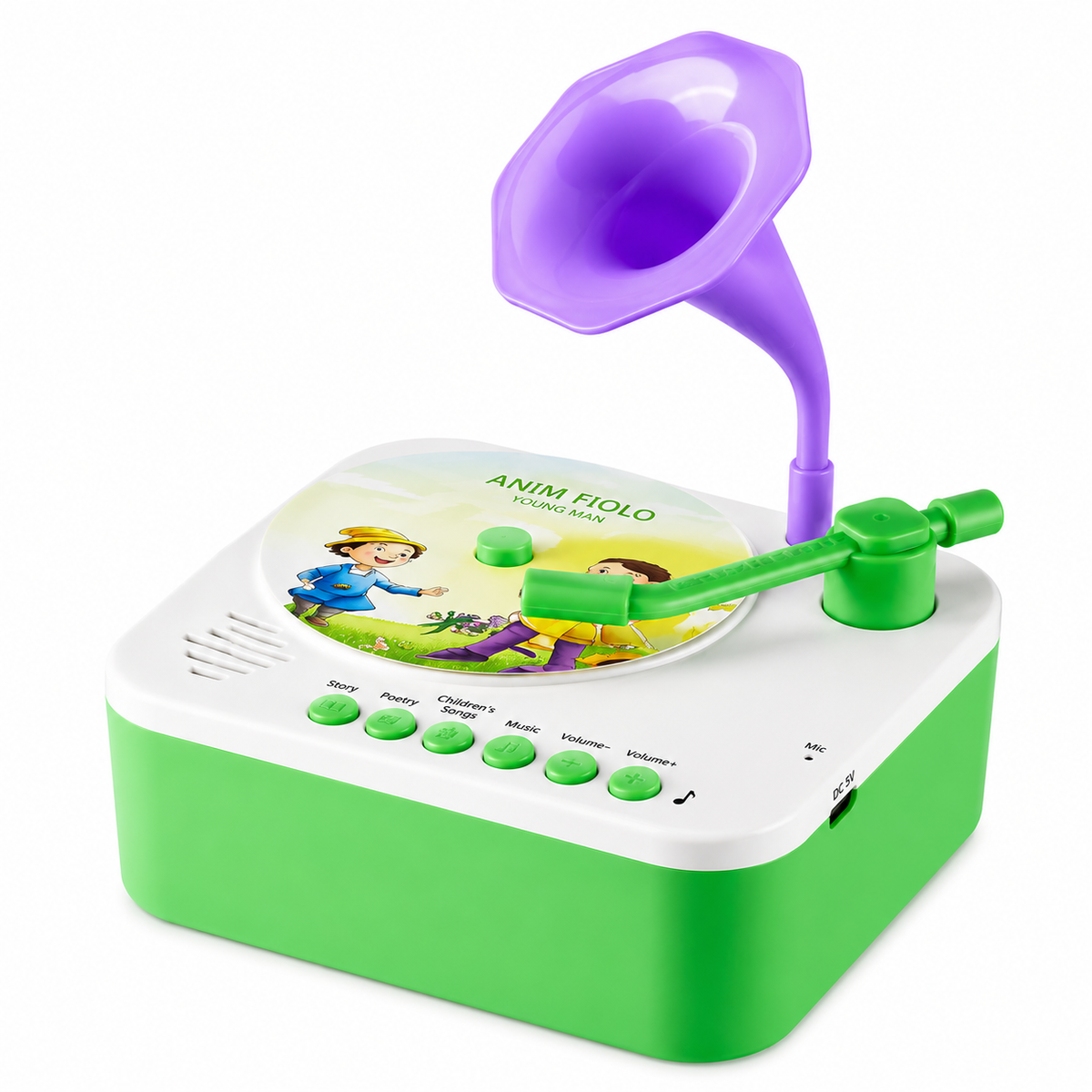 Music Toy for Toddlers—99 Cards Featuring Story and Song “Gramophone” Records