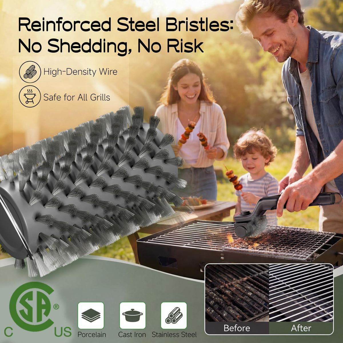 2026 Outdoor Electric Cordless Rotating BBQ Cleaner, Featuring 2 Brush Heads, 3 Speed Settings, and Adjustable Angle